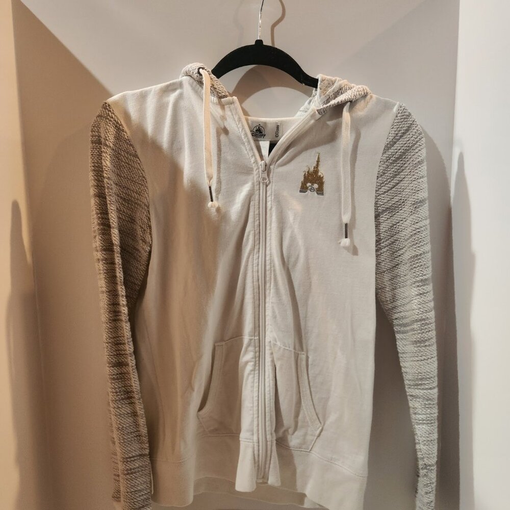 Disney Jackets | Disney Lightweight Zip-Up Hoodie | Color: Gold, Gray, White | S